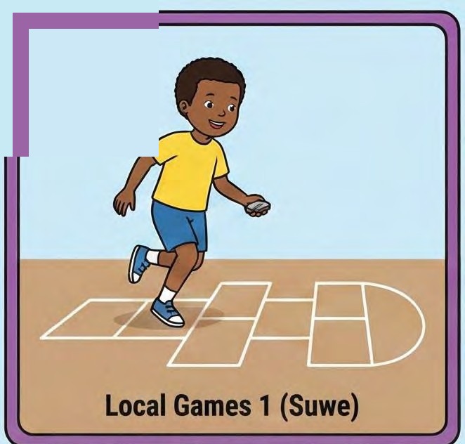 Suwe hopscotch game - labeled diagram